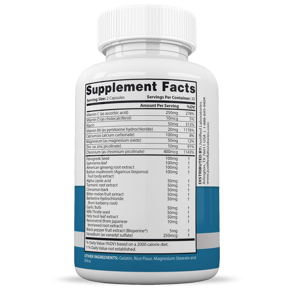 Back view with supplement facts panel