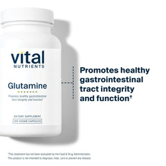 Supplement facts panel for Vital Nutrients Glutamine