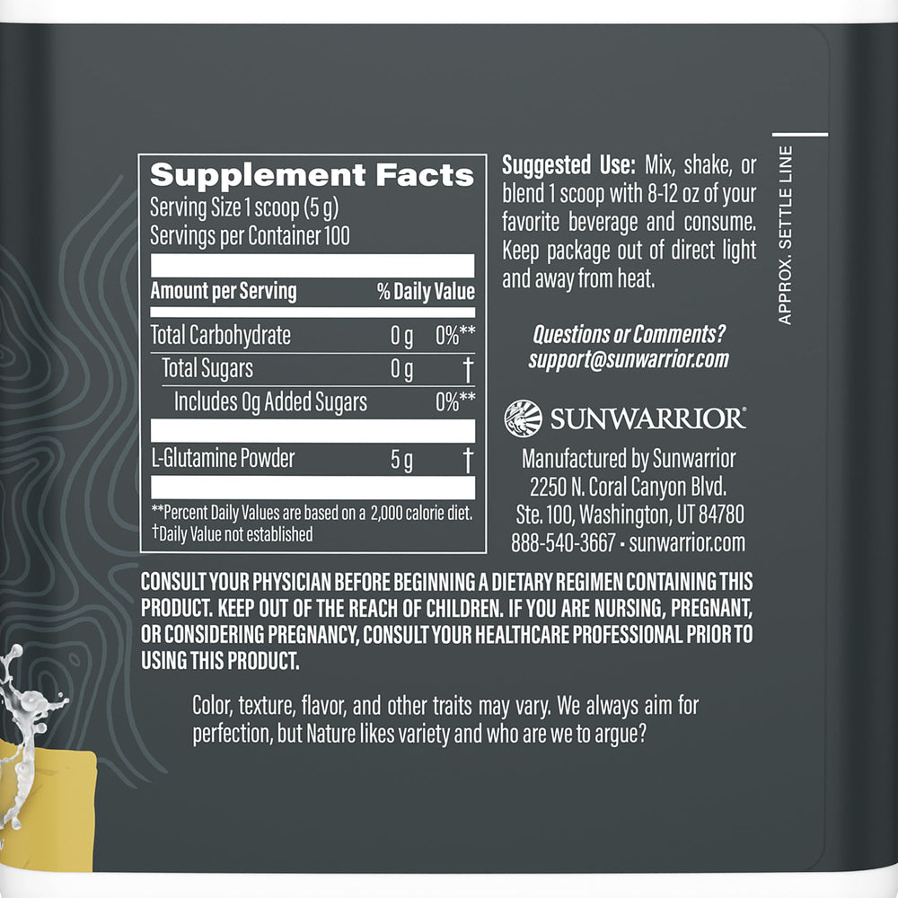 Scooped glutamine powder for muscle recovery