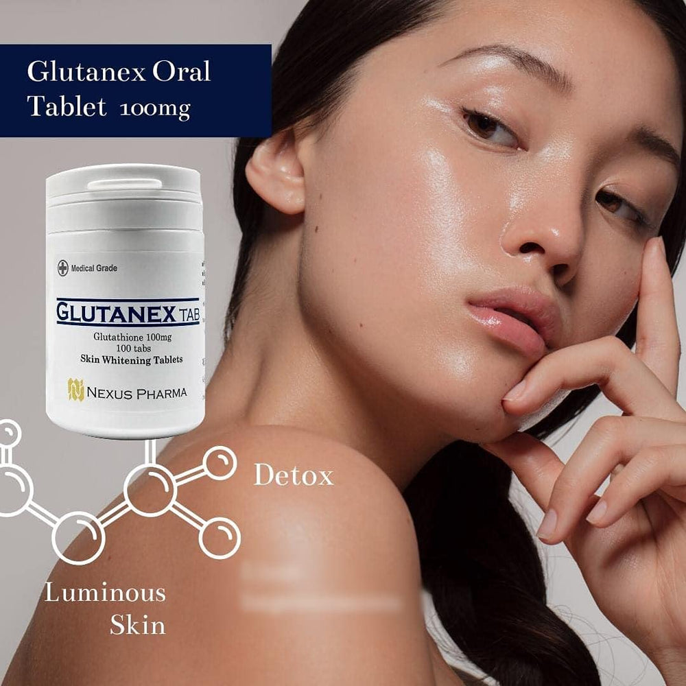 Close-up of Glutanex Tab Glutathione reduced tablets (100 mg each)