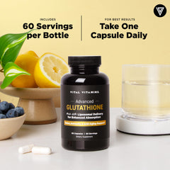 60-day supply bottle of Vital Vitamins Glutathione