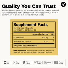 Vegan, non-GMO capsules for glutathione supplement