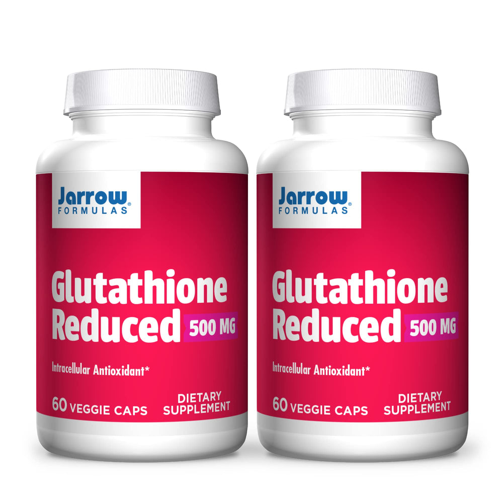 Front view of Jarrow Formulas Glutathione Reduced 500 mg bottle