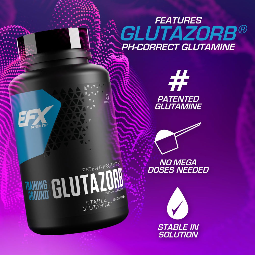 Close-up of Glutazorb glutamine capsules
