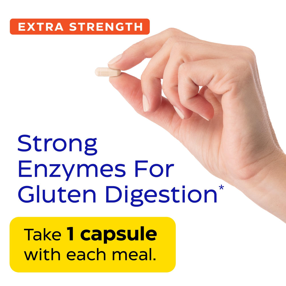 Nutrition facts panel of GlutenEase Extra Strength (30 capsules)