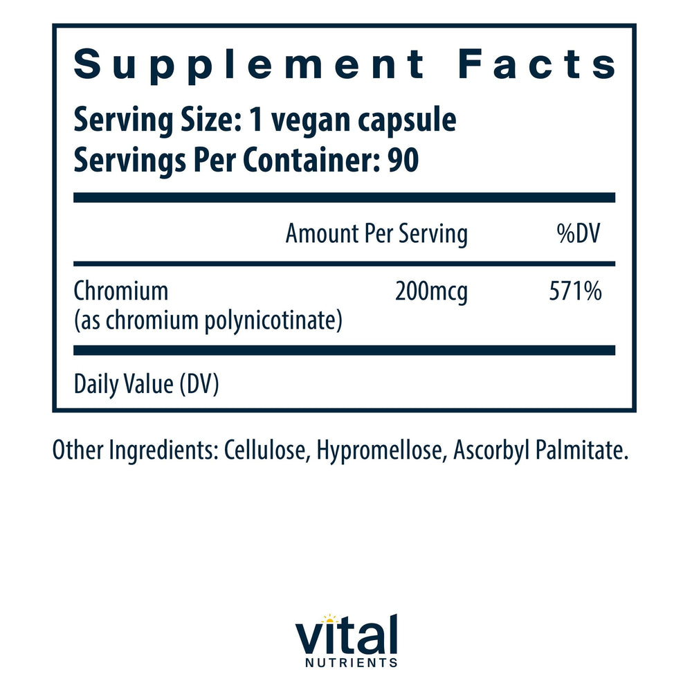 Gluten-free chromium supplement 200mcg