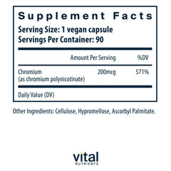 Gluten-free chromium supplement 200mcg
