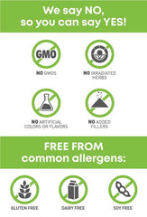 Capsules in gluten-free and dairy-free packaging