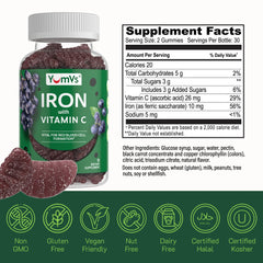 Gluten-free and gelatin-free iron gummies