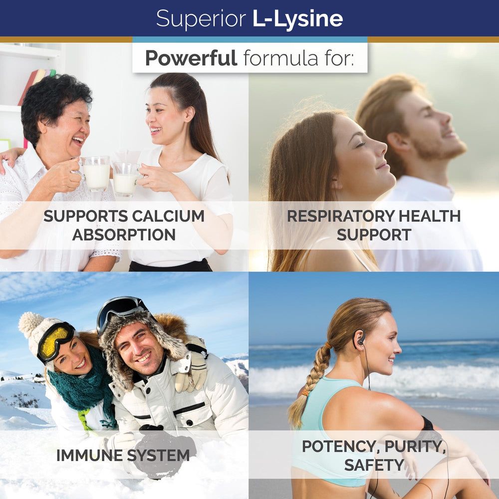 Gluten-free L-Lysine capsules, 120-count