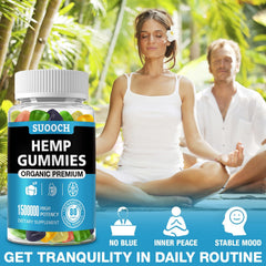 Packaging showing gluten-free natural hemp gummies
