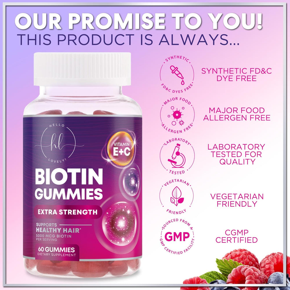 Gluten-free and non-GMO hair vitamins gummies