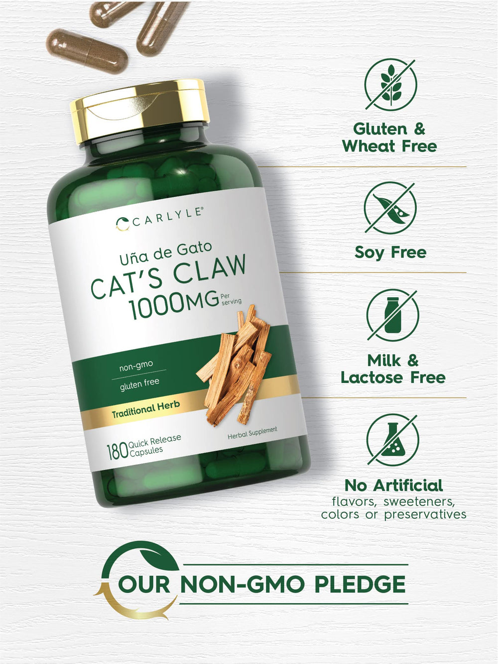 Gluten-free and Non-GMO ingredient certification label