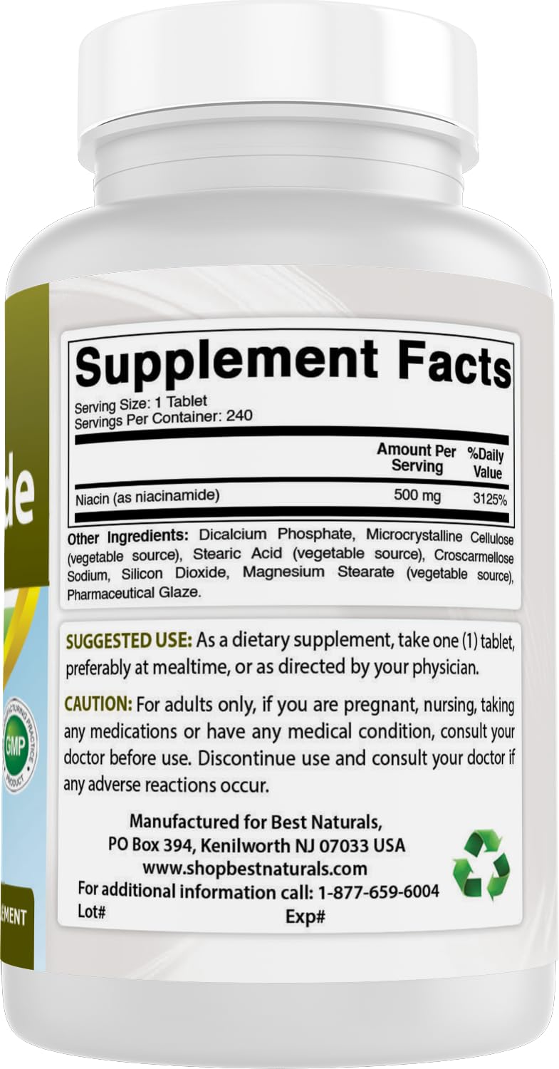 Gluten-free and non-GMO Niacinamide supplement