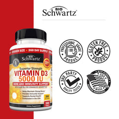 Gluten-free and Non-GMO Vitamin D3 5000 IU label