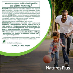 Gluten free vegetarian digestive health supplement label