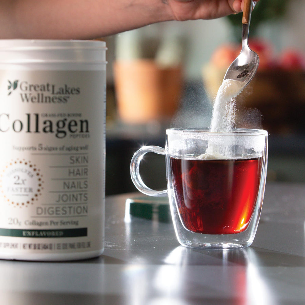 Packaging and supplement info for collagen peptides powder
