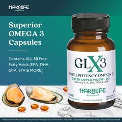 GLX3 bottle close-up with capsules