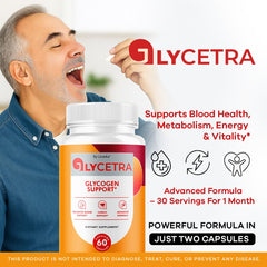 Close up of Glycetra Capsules pills