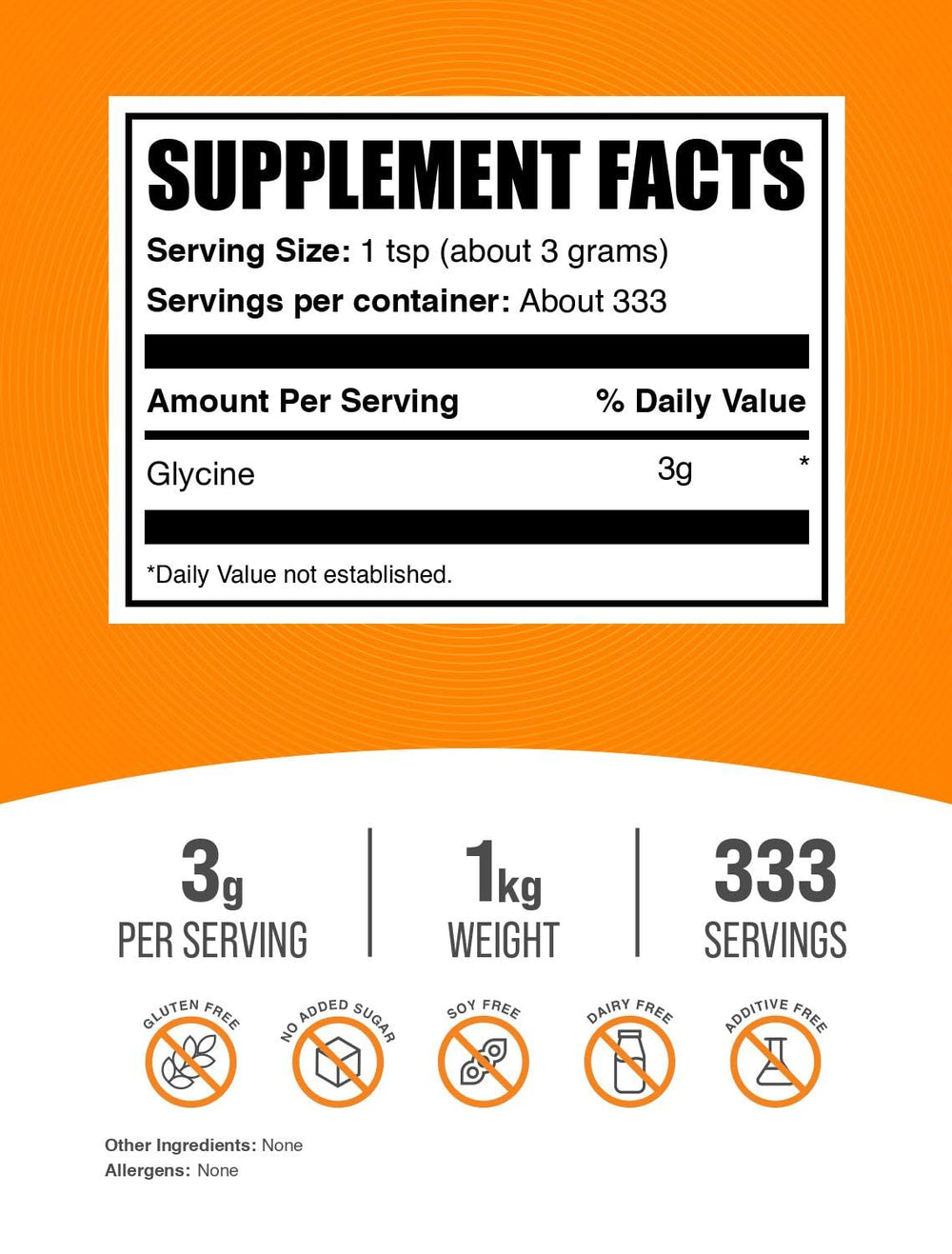 Glycine powder 3g serving size