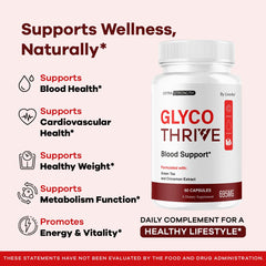 Front view of Glyco Thrive bottle label