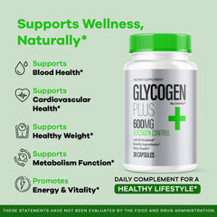 Glycogen Plus capsules bottle side view