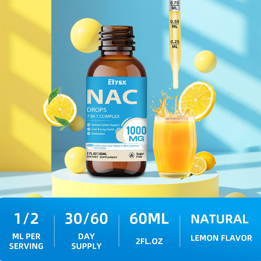GMP-certified facility label for lemon-flavored NAC drops