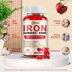 GMP-certified facility label for iron gummies