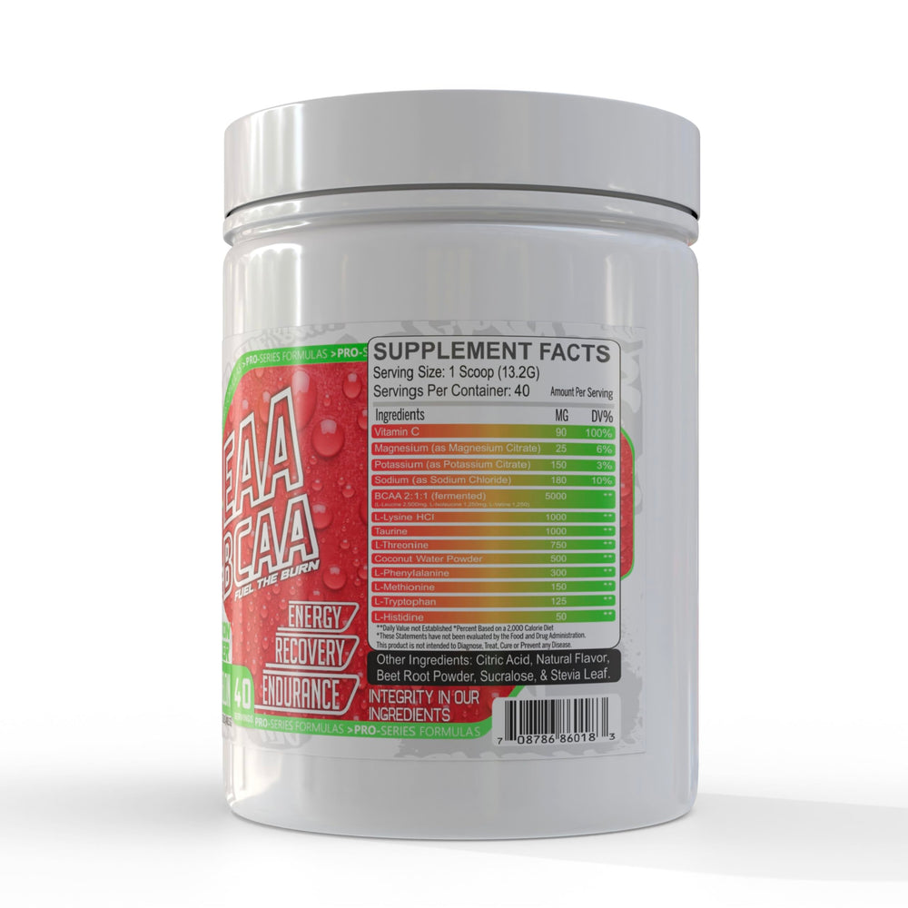 Serving scoop of GMU Sport EAA + BCAA Powder in Watermelon flavor