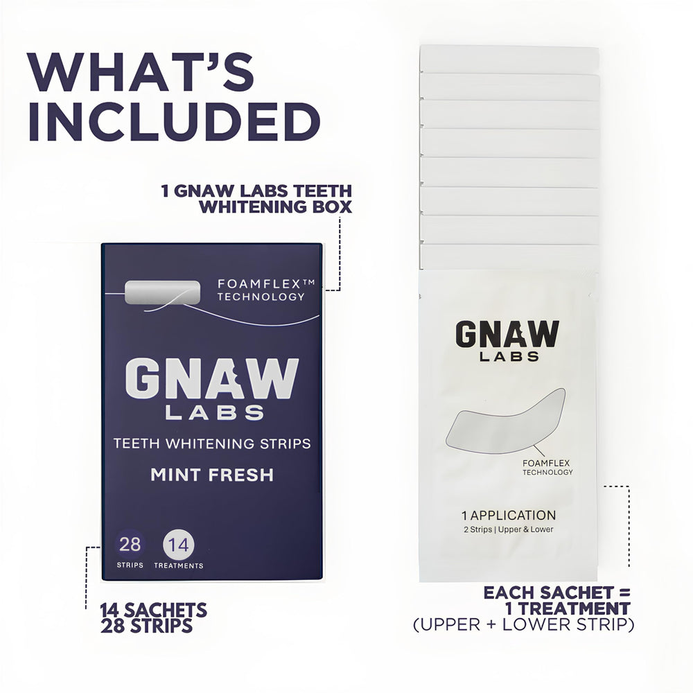 GNAW LABS whitening strips packaging