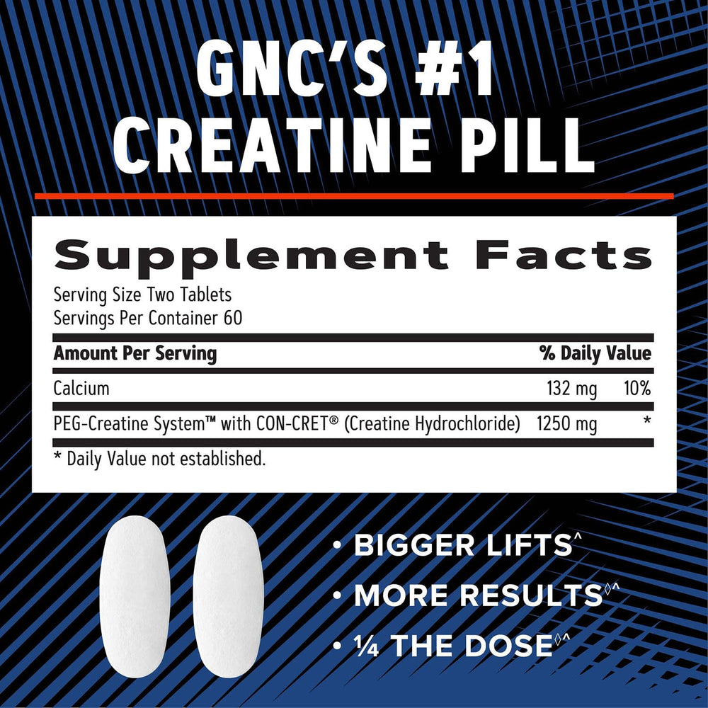 GNC AMP Creatine HCl 189 gluten-free symbol indicating diet compatibility