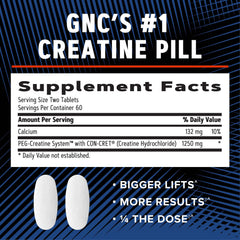GNC AMP Creatine HCl 189 gluten-free symbol indicating diet compatibility