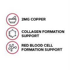 Label highlights 2mg copper per serving