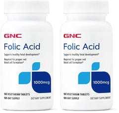 GNC Folic Acid 1000mcg bottle front view