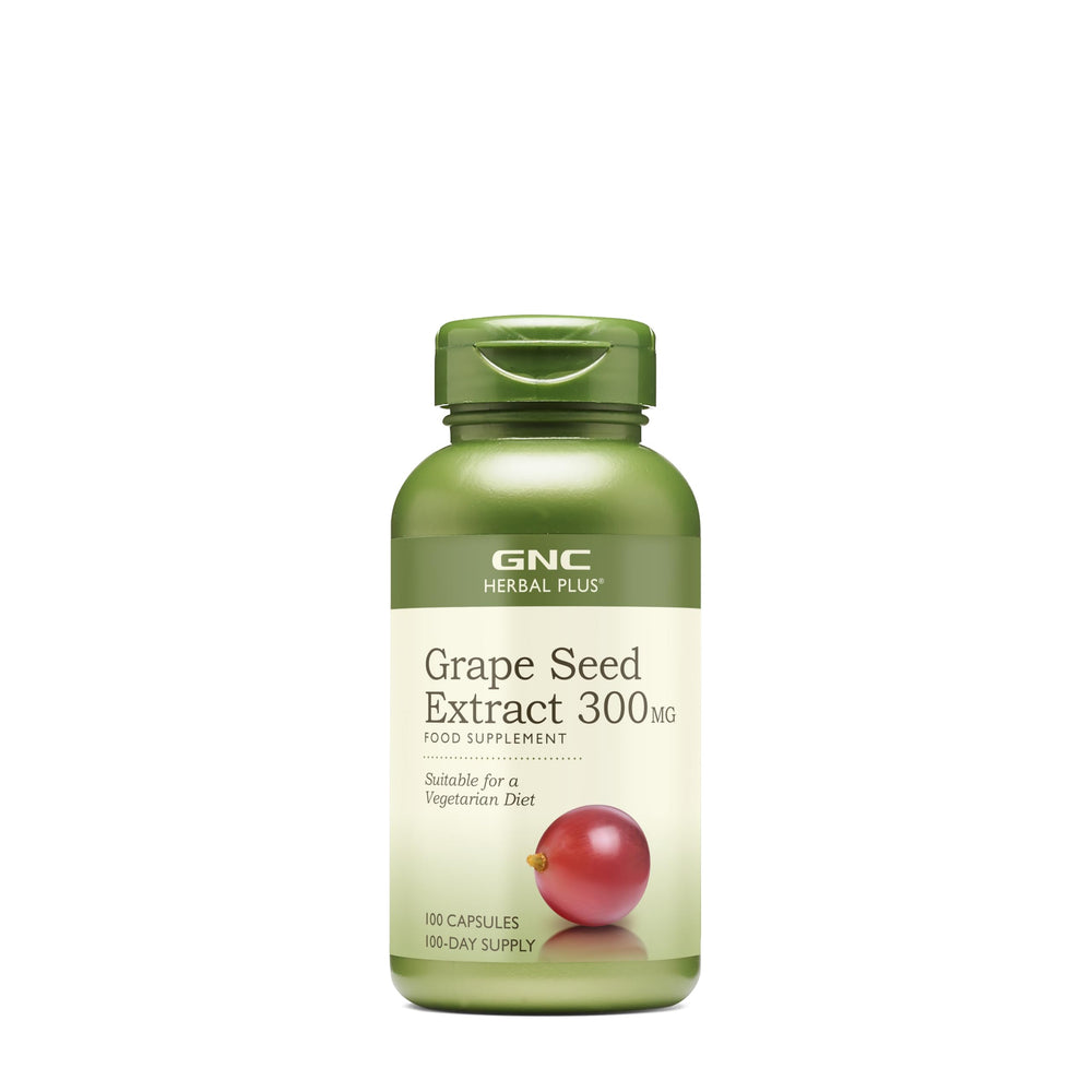 GNC Herbal Plus Grape Seed Extract 300mg bottle front label