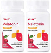 GNC Melatonin 1mg Cherry Lozenges packaging – front view