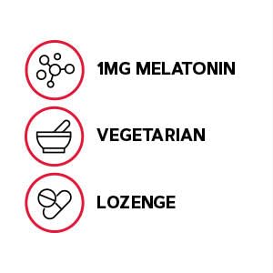 GNC Melatonin Cherry lozenges on white background