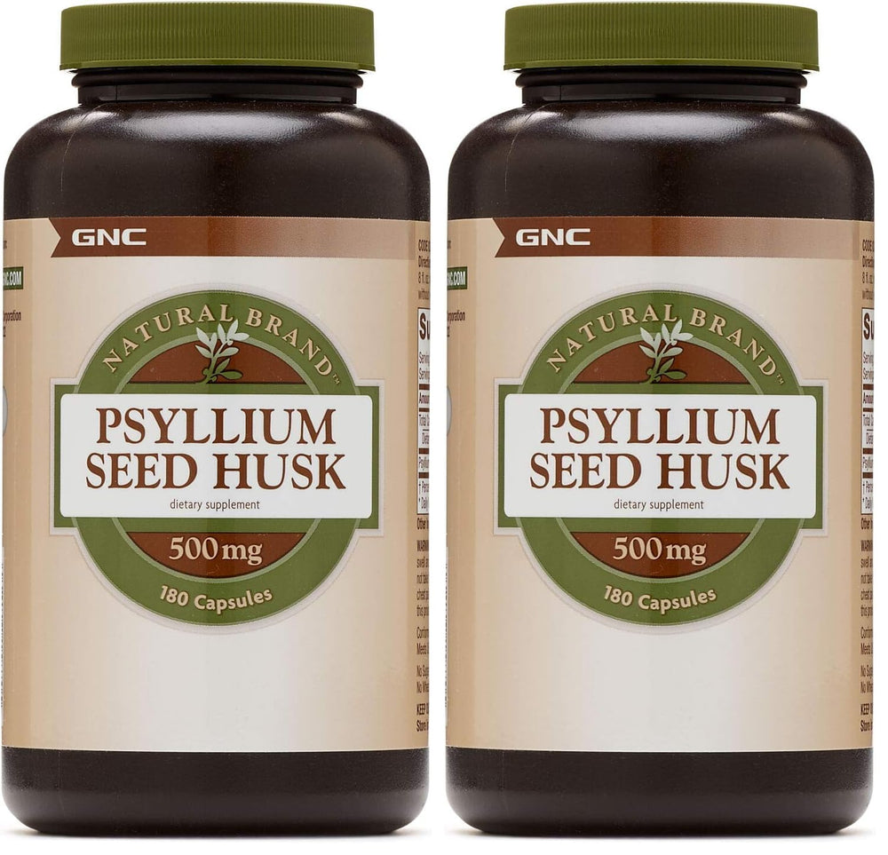GNC Psyllium Seed Husk 500 mg bottle front supports digestive health