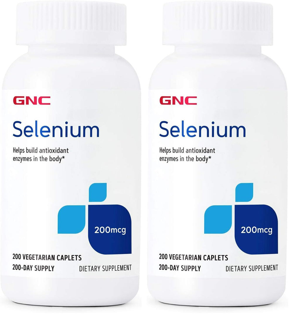 GNC Selenium 200mcg bottle with two-pack display