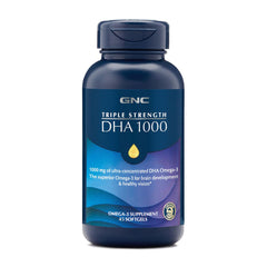 GNC Triple Strength DHA 1000 Softgels bottle with label