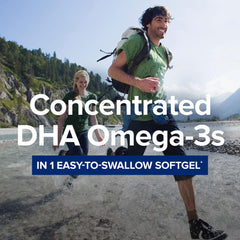 Close-up of enteric-coated DHA 1000 softgel capsule