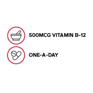 Close-up of GNC Vitamin B-12 500mcg pack 2 front label