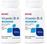 Front view of GNC Vitamin B6 200mg bottle