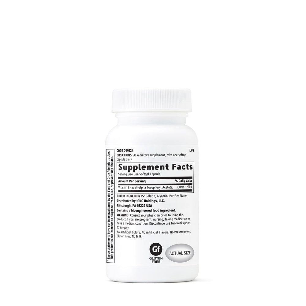 Close-up of Vitamin E 200mg softgels capsules