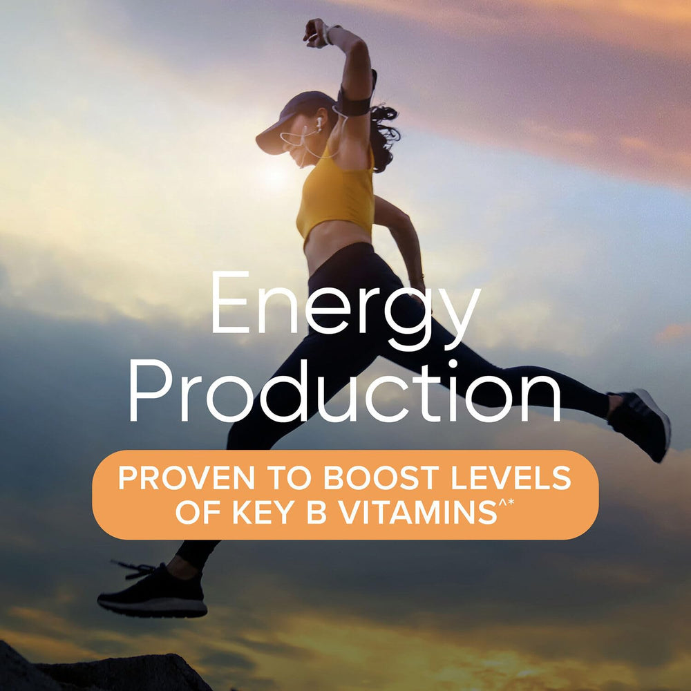 Immune support and energy benefits text on bottle label