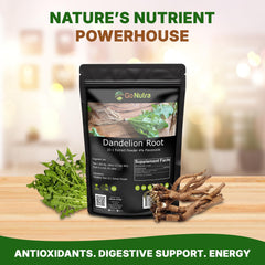Dandelion root powder close-up / powder texture