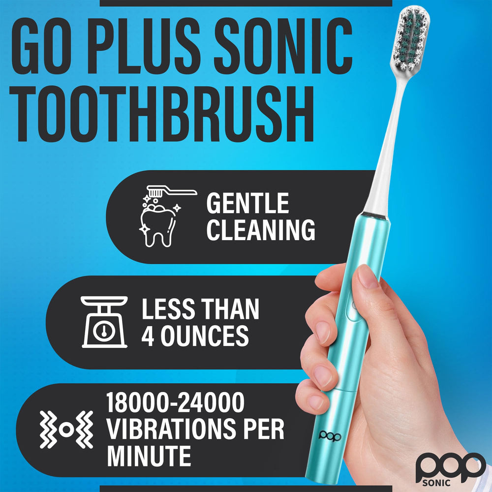 Electric toothbrush displaying on/off switch and dual speed options