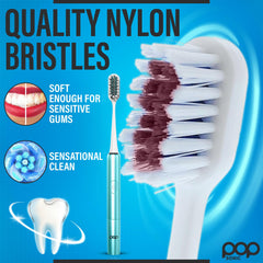 2-minute timer and quadrant pacer feature on toothbrush