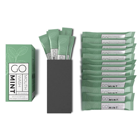 GO Travel Size Mouthwash Packets – mint-flavored individual sachets