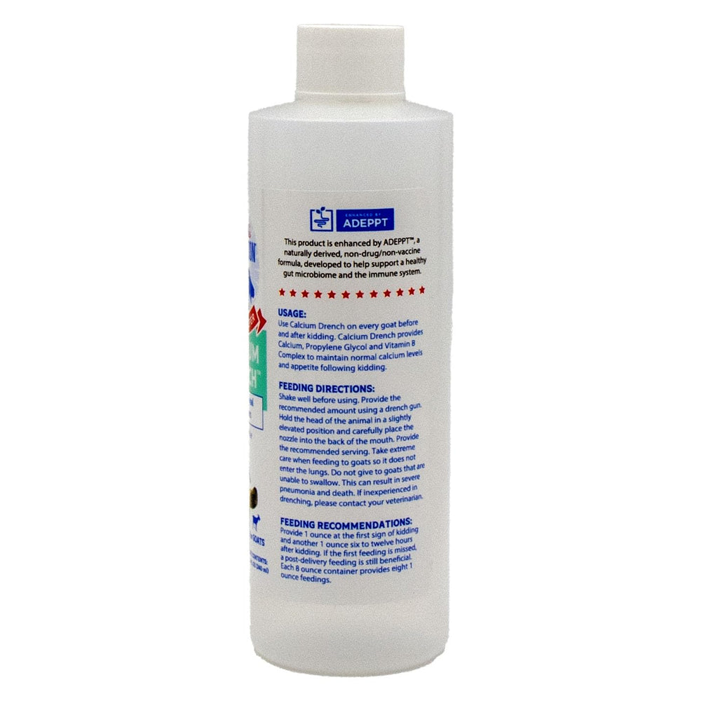 Goat receiving calcium drench administration
